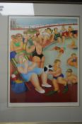 AFTER BERYL COOK, The Bathing Pool, a Limited Edition colour print, blind stamp lower left, signed