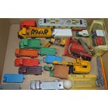 A QUANTITY OF UNBOXED AND ASSORTED PLAYWORN DIECAST VEHICLES, to include Dinky Forward Control