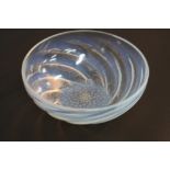 A LALIQUE POISSON PATTERN BOWL, opalescent glass, etched mark to underside 'R. Lalique France',