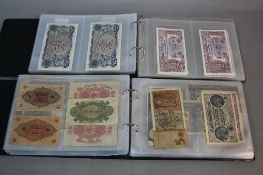 TWO ALBUMS OF BANKNOTES, one containing mostly British banknotes, the second album containing