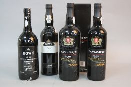 FOUR BOTTLES OF PORT, comprising 1 x Taylor's 1995 late bottled vintage, 1 x Taylor's 1997 late