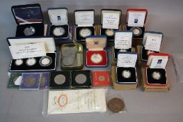 A BOX CONTAINING MAINLY SILVER PROOF BOXED COINS, to include 1994 three coin silver proof