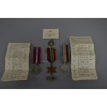 A SMALL BOX CONTAINING A WWII GROUP OF MEDALS TO AN AUSTRALIAN SERVICEMAN POSSIBLY AIR FORCE,