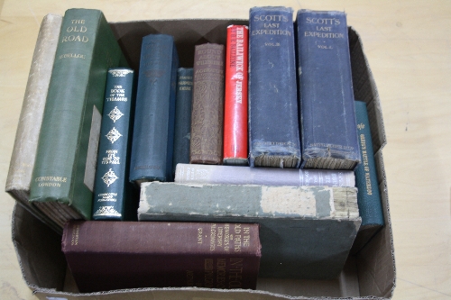 A BOX OF TOPOGRAPHY, TRAVEL AND ADVENTURE BOOKS, to include Scott's Last Expedition (2 vols),