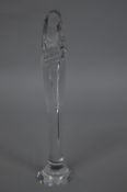 A DAUM GLASS FIGURE OF THE MADONNA AND CHILD, on a circular base with etched marks to the front,