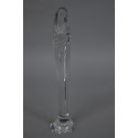 A DAUM GLASS FIGURE OF THE MADONNA AND CHILD, on a circular base with etched marks to the front,
