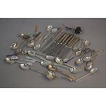 A COLLECTION OF ASSORTED SILVER TEA, COFFEE AND PRESERVE SPOONS, some commemorative including