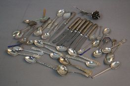 A COLLECTION OF ASSORTED SILVER TEA, COFFEE AND PRESERVE SPOONS, some commemorative including