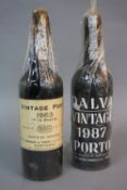 TWO BOTTLES OF VINTAGE PORT, 1 x Alto Douro 1963 and 1 x bottle of Dalva 1987 (2)