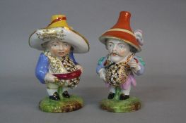 A PAIR OF 19TH CENTURY SAMSON PORCELAIN MANSION HOUSE DWARF FIGURES, bears pseudo iron red Derby