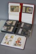 THREE ALBUMS OF POSTCARDS, approximately two hundred and twenty five, includes Mabel Lucie