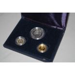 A GUERNSEY CASED 1999 THREE COIN SET, Queen Mother comprising of a silver proof crown, silver