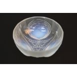 A SABINO OPALESCENT BOWL, moulded with three clams, the tips forming the feet and with a star