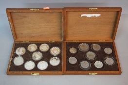 A SET OF NINE CASED SILVER MEDALLIONS, 1977 Queens of The British Isles, approximately 11.96ozt,