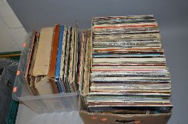 TWO BOXES OF L.P'S AND 78'S RECORDS, over 150 L.P's and 30 78's including 11 Blue label HMV 78's