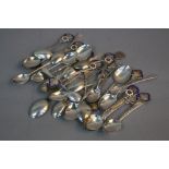 A COLLECTION OF 20TH CENTURY GOLF RELATED TEASPOONS, including enamelled Sutton Coldfield and Moor