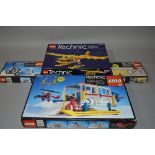 A QUANTITY OF BOXED LEGO TECHNICS SETS, to include Aeroplane, No.8855, pneumatic Mountain Rescue