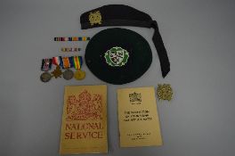 A BOX CONTAINING A WWI GALLANTRY GROUP OF MEDALS, consisting George V Military medal, correctly