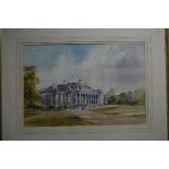 IVAN TAYLOR, (20th Century British b.1946), 'Shugborough Hall', a watercolour, signed lower left,