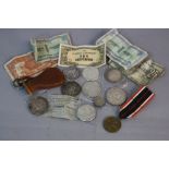 AN AMOUNT OF CROWN SIZE SILVER COINAGE, to include Tokyo Olympic 1000 Yen 1964, Balivares (Jaguar)