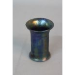 A RUSKIN POTTERY CYLINDRICAL FLARED RIM VASE, in Kingfisher lustre glaze, impressed marks Ruskin