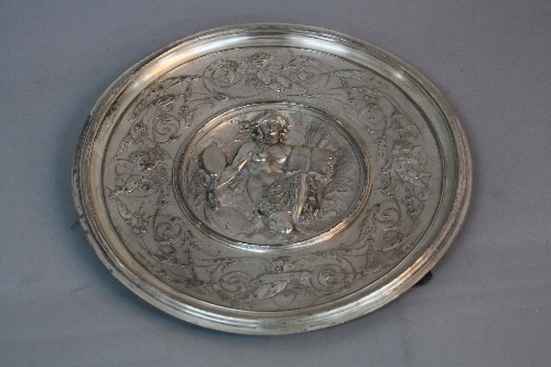 A LATE 19TH CENTURY ELKINGTON ELECROTYPE CIRCULAR PLAQUE TITLED 'VERITAS', cast in relief with a