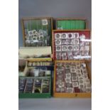 A BOX CONTAINING COIN TRAYS OF MAINLY SILVER .925, .500 COINS, halfcrowns, Florins, etc