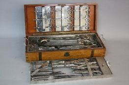 A LATE 19TH/EARLY 20TH CENTURY MAHOGANY DOWN BROTHERS OF LONDON FIELD SURGEON'S KIT, includes