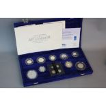 A CASED MILLENNIUM 13 COIN SILVER COLLECTION BY THE ROYAL MINT, with certificates of authenticity