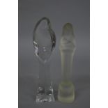 A VAL ST LAMBERT GLASS FIGURE OF THE MADONNA AND CHILD, etched mark to base, height approximately
