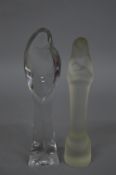 A VAL ST LAMBERT GLASS FIGURE OF THE MADONNA AND CHILD, etched mark to base, height approximately