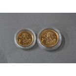 A 2001 FULL GOLD SOVEREIGN AND A 2001 HALF GOLD SOVEREIGN, BU (2)