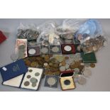 A COLLECTION OF COINAGE, to include amounts of silver coinage, William III crown, Victoria crowns,