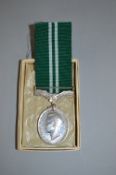 A GEORGE VI SILVER AIR EFFICIENCY AWARD MEDAL, with ribbon, cellophane wrapper in original box,