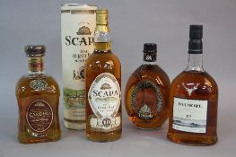 FOUR BOTTLES OF SCOTCH WHISKY, comprising 1 x Scapa Single Orkney Malt aged 10 years, 43% vol (1