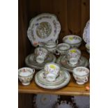 A SUTHERLAND CHINA TWENTY TWO PIECE TEA SET, lacks teapot and with two extra cups