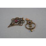 TWO 9CT EDWARDIAN PENDANTS, approximate weight 4.4 grams