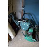 A QUALCAST SUFFOLK PUNCH 335 PETROL LAWN MOWER, with grassbox