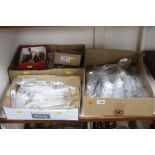 A LARGE QUANTITY OF PLATED FLATWARE, etc