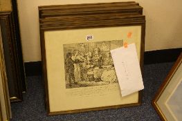 A SET OF TWELVE FACSIMILE CARICATURE PRINTS RELATING TO DR. JOHNSON, copies of the 18th Century
