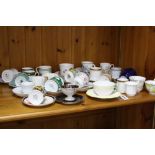 A COLLECTION OF COFFEE CANS AND SAUCERS, including Royal Worcester, Royal Crown Derby, Aynsley, etc,