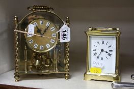 TWO BRASS CARRIAGE CLOCKS