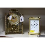 TWO BRASS CARRIAGE CLOCKS