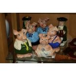 FIVE NATWEST PIGGY BANKS, Woody, Annabel, Maxwell and two Lady Hilary, together with two Wade '