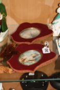 A PAIR OF FRAMED MODERN MINIATURES, fashionable lady portraits (2)