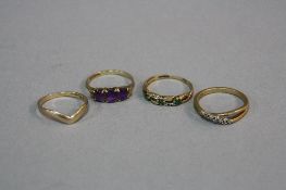 A COLLECTION OF RINGS, to include a late 20th Century diamond dress ring, approximate total eight