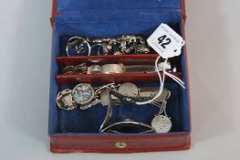 A BOX OF MIXED SILVER ITEMS