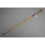 A LATE VICTORIAN SILVER AND EP MOUNTED SWAGGER STICK, CHESTER 1893/1894, length 59cm