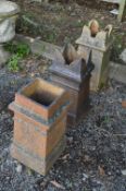 TWO VARIOUS TREACLE GLAZED CHIMNEY POTS, and another chimney pot (3)