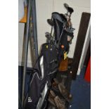 TWO GOLF BAGS WITH CLUBS, including Howson, Pinseeker, Petrou etc